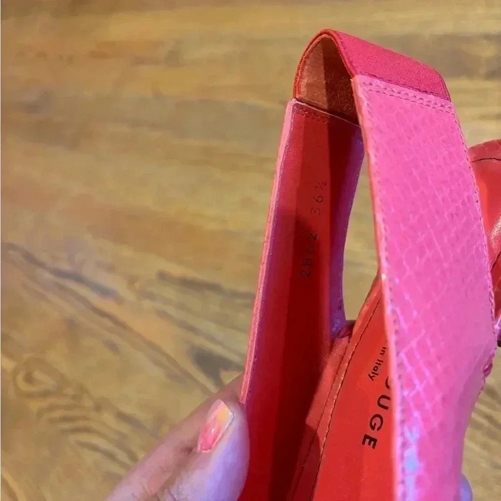 Pas De Rouge Pink Pointed Toe Slingback Flats Size 36.5 - Picture 5 of 6